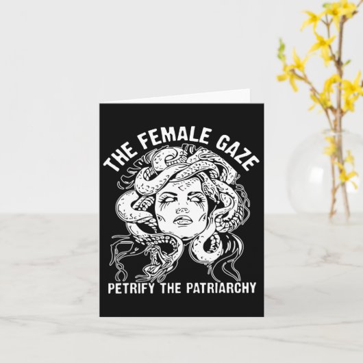 Vrouw blik verstenen het patriarchaat kaart (Gele Bloem)