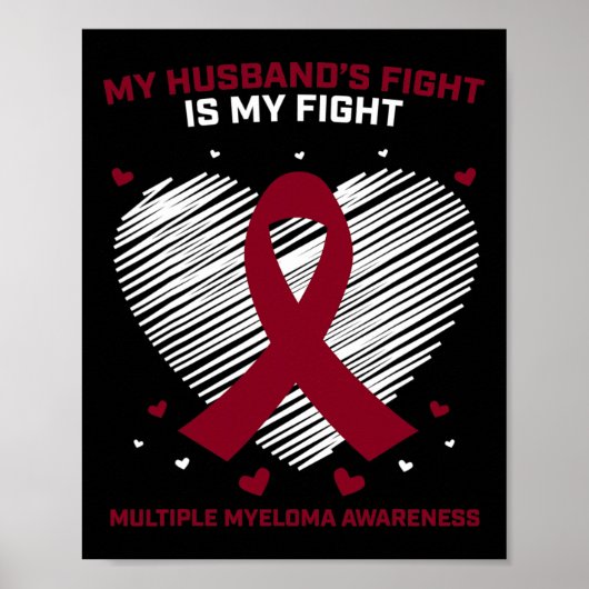 Vrouw Bloedkanker Fighter Man Multipel Myeloom Poster (Voorkant)