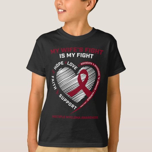 Vrouw Bloedkanker Het gevecht van mijn vrouw Multi T-shirt (Voorkant)