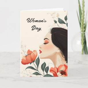 Vrouw Bloem Delicate Vrouwendag Feestdagen Kaart