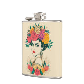 Vrouw bloem heupfles (Links)