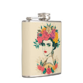 Vrouw bloem heupfles (Rechts)