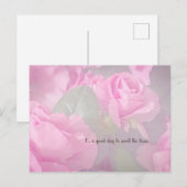 Vrouw Bloem Roze Rozen Tuin Verjaardag Briefkaart (Voorkant / Achterkant)