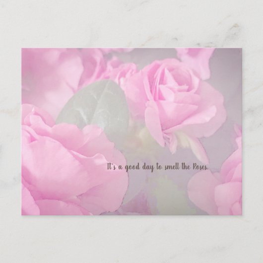 Vrouw Bloem Roze Rozen Tuin Verjaardag Briefkaart (Voorkant)