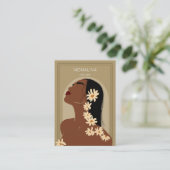 Vrouw Bloemen Art Boho Huidverzorging Visitekaartje (Staand voorkant)