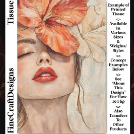 Vrouw & Bloemen, Close-up Portret CJ2 Decoupage Tissuepapier