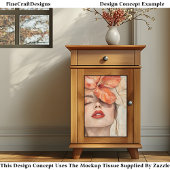 Vrouw & Bloemen, Close-up Portret CJ2 Decoupage Tissuepapier