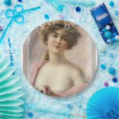 Vrouw Bloemen  Haar Papier Borden Papieren Bordje (Feest)