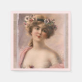  Vrouw Bloemen Haar Party Servet (Voorkant)