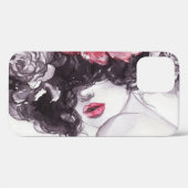 Vrouw Bloemen, Mode Waterverf Achtergrond. Case-Mate iPhone Case (Achterkant (horizontaal))