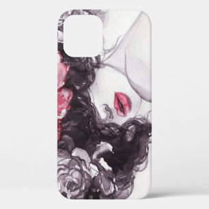 Vrouw Bloemen, Mode Waterverf Achtergrond. Case-Mate iPhone Case
