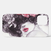 Vrouw Bloemen, Mode Waterverf Achtergrond. Case-Mate iPhone Case (Achterkant (horizontaal))