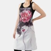 Vrouw Bloemen, Mode Waterverf Achtergrond. Schort (Insitu)