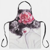 Vrouw Bloemen, Mode Waterverf Achtergrond. Schort (Voorkant)