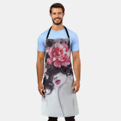 Vrouw Bloemen, Mode Waterverf Achtergrond. Schort (Gedragen)