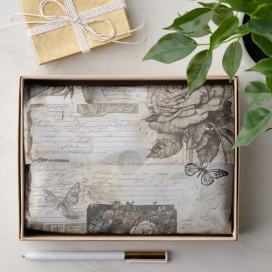  Vrouw Bloemen Motief Decoupage Tissuepapier (Geschenk)