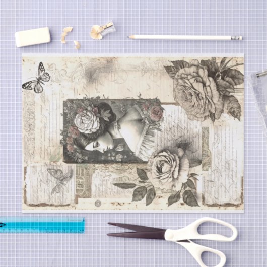  Vrouw Bloemen Motief Decoupage Tissuepapier (Craft)