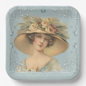  Vrouw Bloemen Pet Papier Bord (Voorkant)