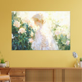 *~* Vrouw Bloemen Struik TV2 Stretched Canvas Prin (Insitu (Woonkamer))