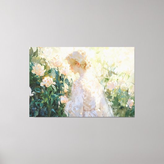 *~* Vrouw Bloemen Struik TV2 Stretched Canvas Prin Afdruk (Voorkant)