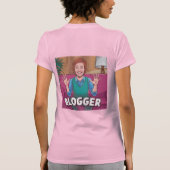 Vrouw Blogger Roze T-shirt (Achterkant)