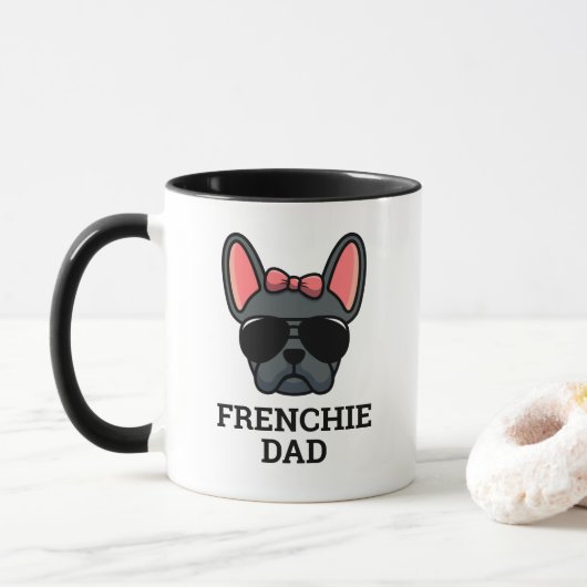 Vrouw Blue French Bulldog Frenchie Dog Dad Mok (Met donut)
