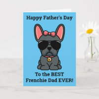 Vrouw Blue French Bulldog Vaderdag Card