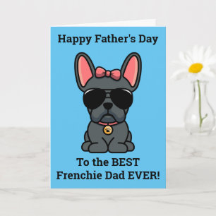 Vrouw Blue French Bulldog Vaderdag Card Kaart