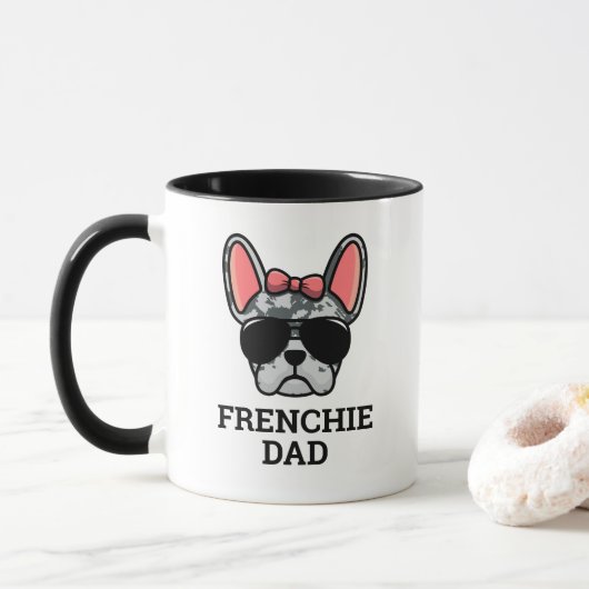 Vrouw Blue Merle French Bulldog Frenchie Dog Dad Mok (Met donut)