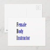 Vrouw Body Instructor Briefkaart (Voorkant / Achterkant)