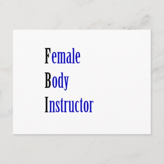 Vrouw Body Instructor Briefkaart (Voorkant)