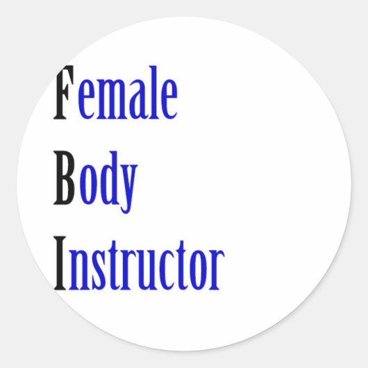 Vrouw Body Instructor Ronde Sticker (Voorkant)