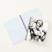 Vrouw Bodybuilder Flexing Haar Spieren Gym Meisje Notitieboek (Binnen)