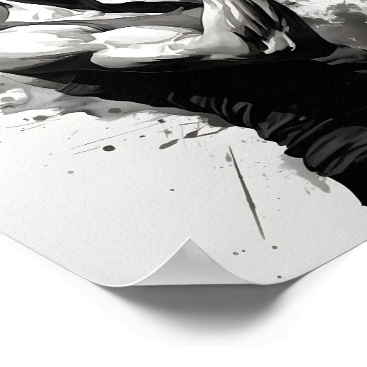 Vrouw Bodybuilder Flexing Muscles Fitness Meisje Poster (Hoek)