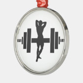 Vrouw Bodybuilder Metalen Ornament (Links)