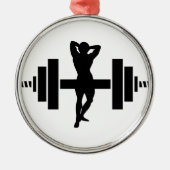 Vrouw Bodybuilder Metalen Ornament (Voorkant)