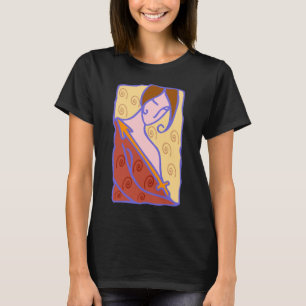 Vrouw Boogschutter jaren 20 in oranje T-shirt