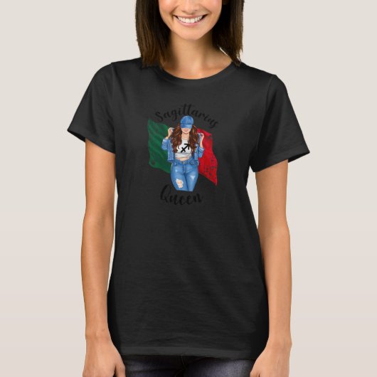 Vrouw Boogschutter Koningin Mexicaanse Koningin Vr T-shirt (Voorkant)