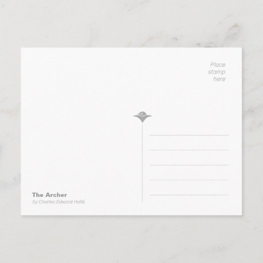 Vrouw boogschutter op de bossen CC1173 Hallé Briefkaart (Achterkant)