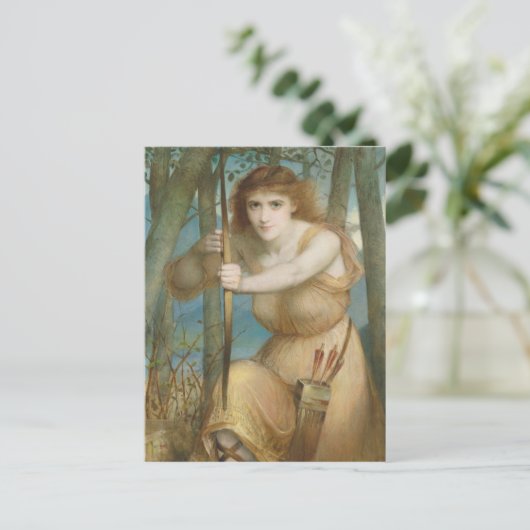 Vrouw boogschutter op de bossen CC1173 Hallé Briefkaart (Staand voorkant)