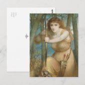 Vrouw boogschutter op de bossen CC1173 Hallé Briefkaart (Voorkant / Achterkant)