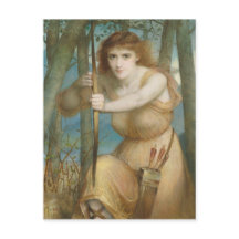 Vrouw boogschutter op de bossen CC1173 Hallé