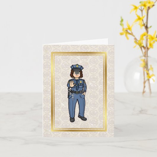 Vrouw Border Patrol Agent Wenskaart Kaart (Gele Bloem)