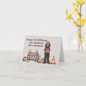 Vrouw Bouwnijverheid Wenskaart Kaart (Gele Bloem)