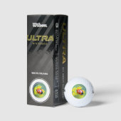 vrouw bovenop golfballen (Verpakking)