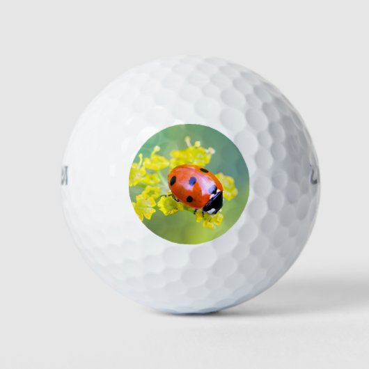 vrouw bovenop golfballen (Voorkant)