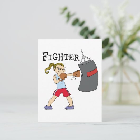 Vrouw Boxer Briefkaart (Staand voorkant)