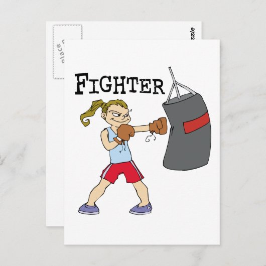 Vrouw Boxer Briefkaart (Voorkant / Achterkant)