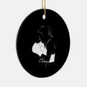 Vrouw Boxer Champ Keramisch Ornament (Rechts)