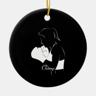 Vrouw Boxer Champ Keramisch Ornament